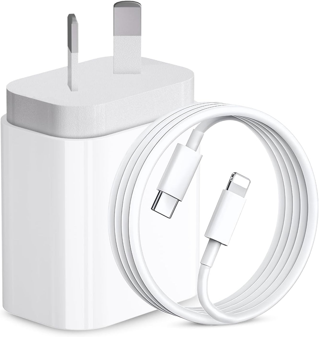 20W Fast Charger with 1M iPhone Charger Cable for iPhone 14/13/12/11/X/9/8, iPad, Airpods